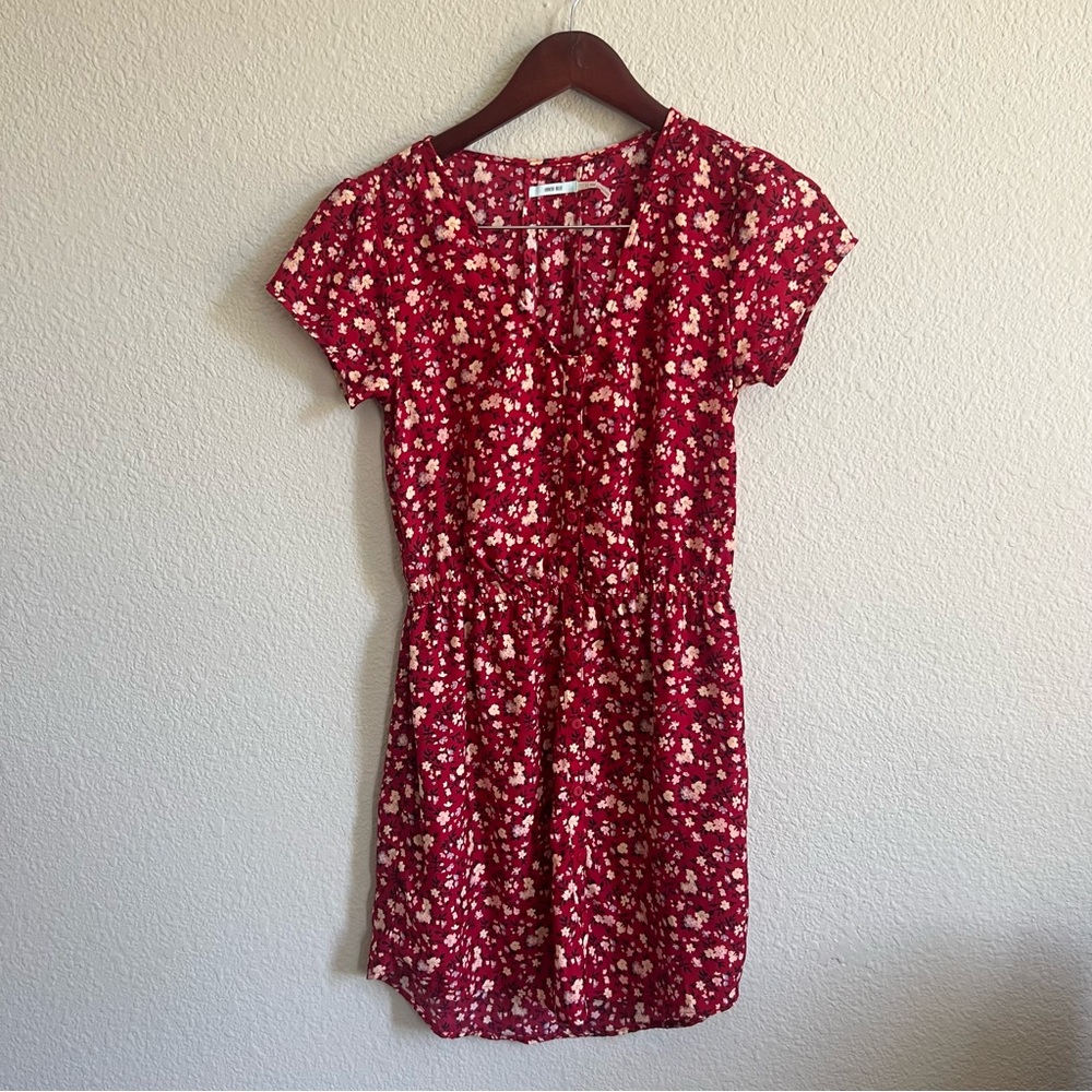 Red Floral Kimchi Blue Button Front Dress